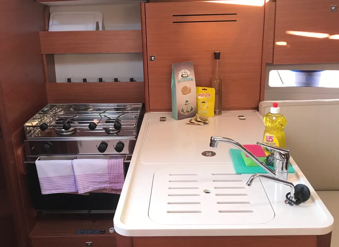 Cabin on Mio, a Dufour 310 GL sailboat at Primošten, Croatia