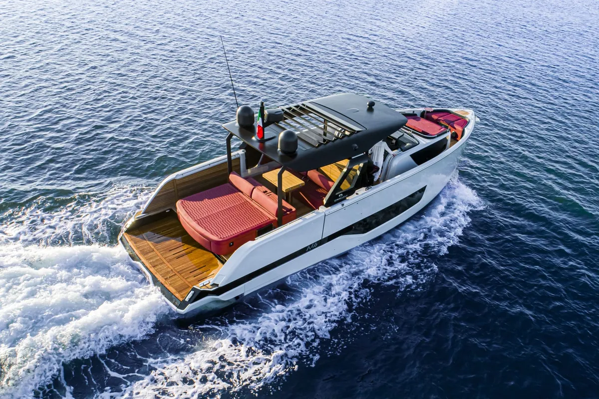 NN3, a Cranchi A46 motor yacht at Olbia, Italy
