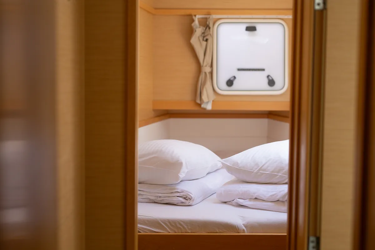 Cabin on Vertigo, a Lagoon 39 catamaran at Punat, Croatia