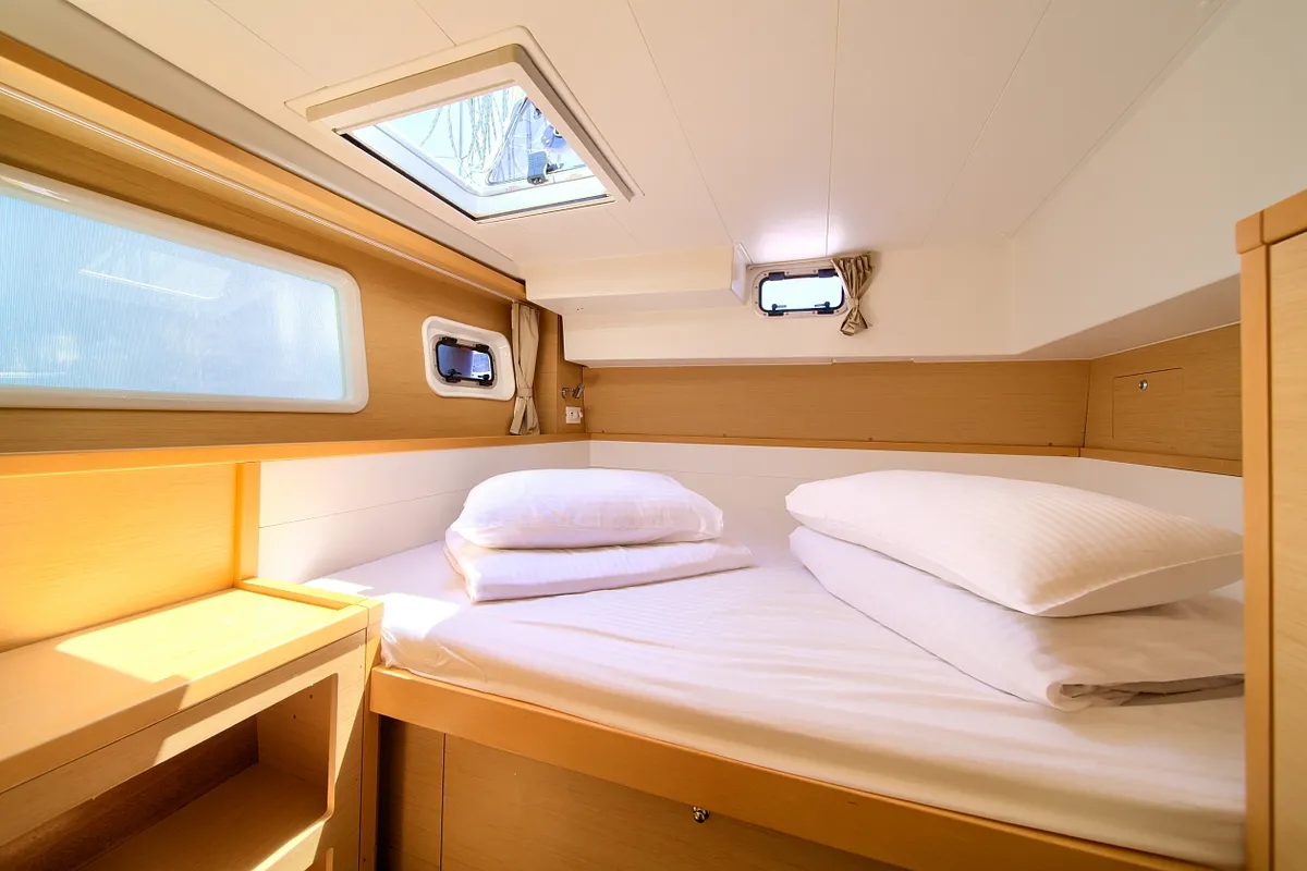 Cabin on Vertigo, a Lagoon 39 catamaran at Punat, Croatia