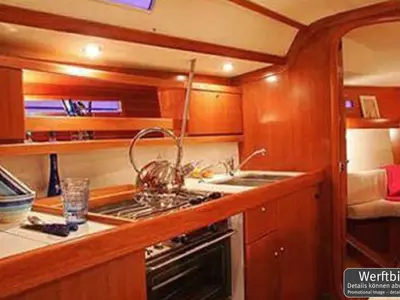 Galley of Nausicaa, a Dufour 365 GL sailboat at Barth, Germany