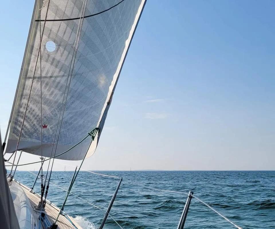 Exterior view of Nausicaa, a Dufour 365 GL sailboat at Barth, Germany