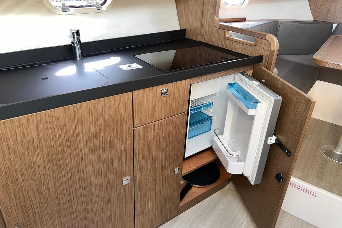 Galley of Roma, a Bavaria S29+ motorboat at Grad Pula, Croatia