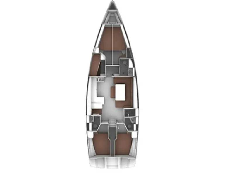 Floor plan of AF-BC51 II, a Bavaria Cruiser 51 sailboat at Municipal Unit of Lefkada, Greece