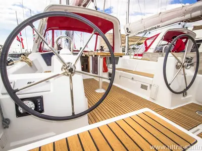 Cockpit of GASTON, a Beneteau Oceanis 35 sailboat at Split, Croatia