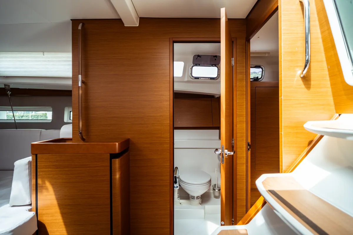 Head on Coco, a Jeanneau Sun Odyssey 440 sailboat at Olbia, Italy