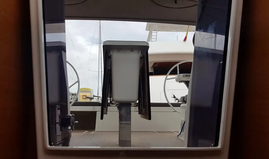 Cockpit of Andream, a Dufour 430 sailboat at Olbia, Italy