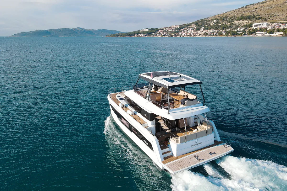Arigato, a Fountaine Pajot MY5 catamaran at Seget Donji, Croatia