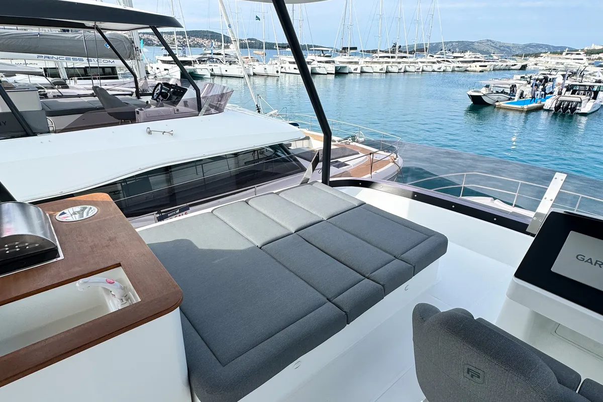 Arigato, a Fountaine Pajot MY5 catamaran at Seget Donji, Croatia
