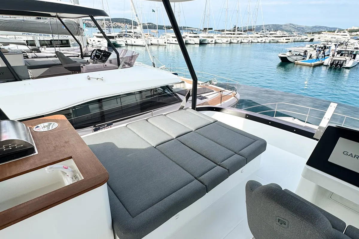 Arigato, a Fountaine Pajot MY5 catamaran at Seget Donji, Croatia