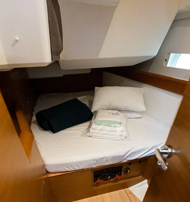 Cabin on Filippos I, a Jeanneau Sun Odyssey 479 sailboat at Municipal Unit of Lefkada, Greece