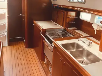 Galley of Palmarola, a Beneteau Oceanis 461 sailboat at Marsala, Italy