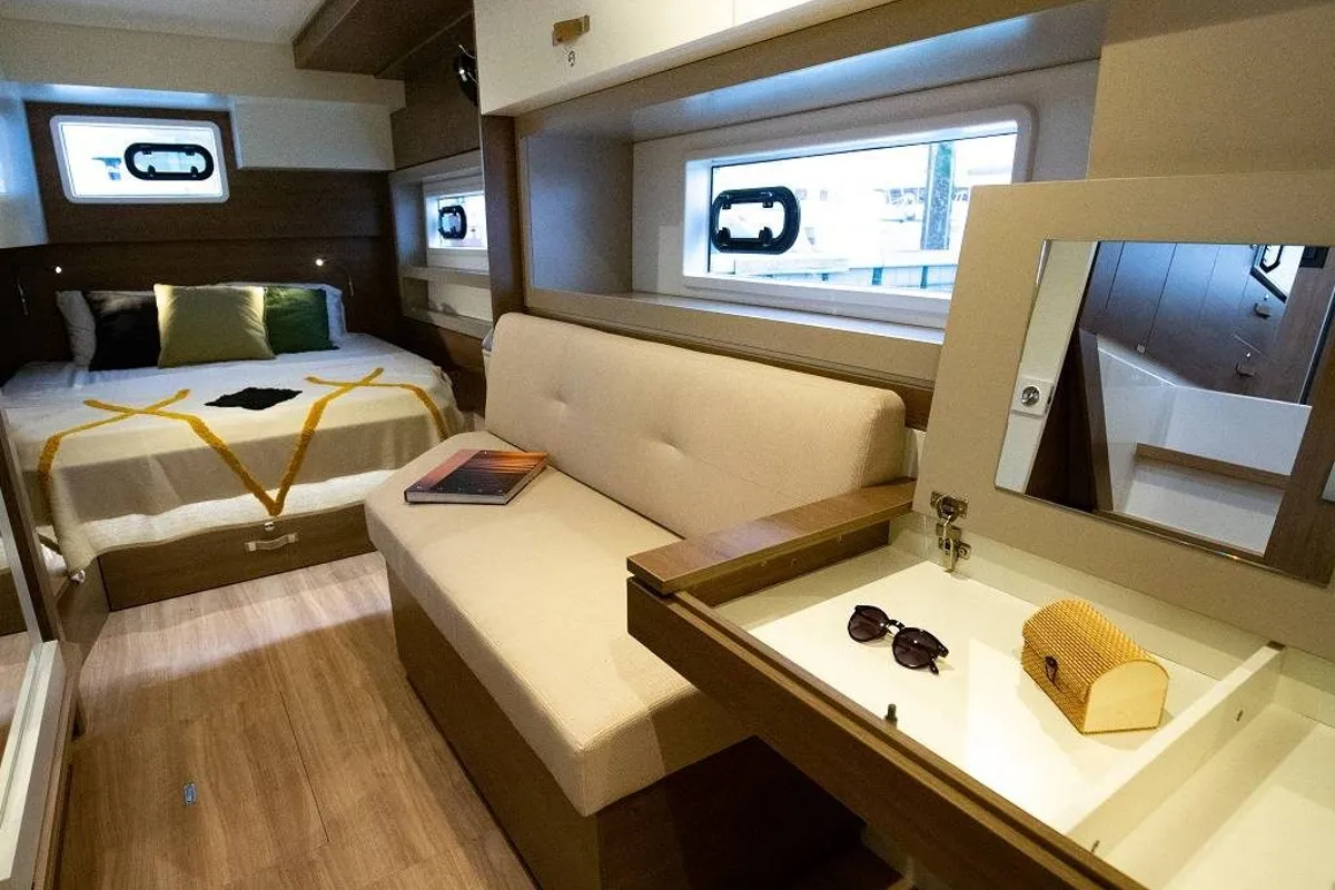Cabin on Bliss Luxury Catamaran, a Bali 4.4 catamaran at Capo d'Orlando, Italy