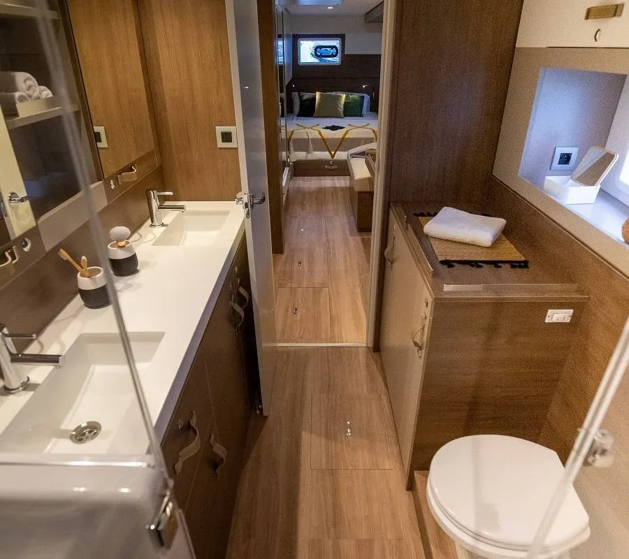 Head on Bliss Luxury Catamaran, a Bali 4.4 catamaran at Capo d'Orlando, Italy