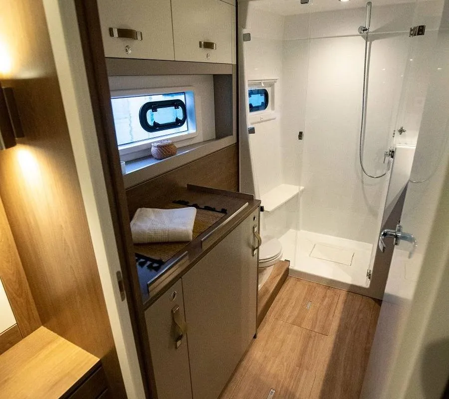 Head on Bliss Luxury Catamaran, a Bali 4.4 catamaran at Capo d'Orlando, Italy