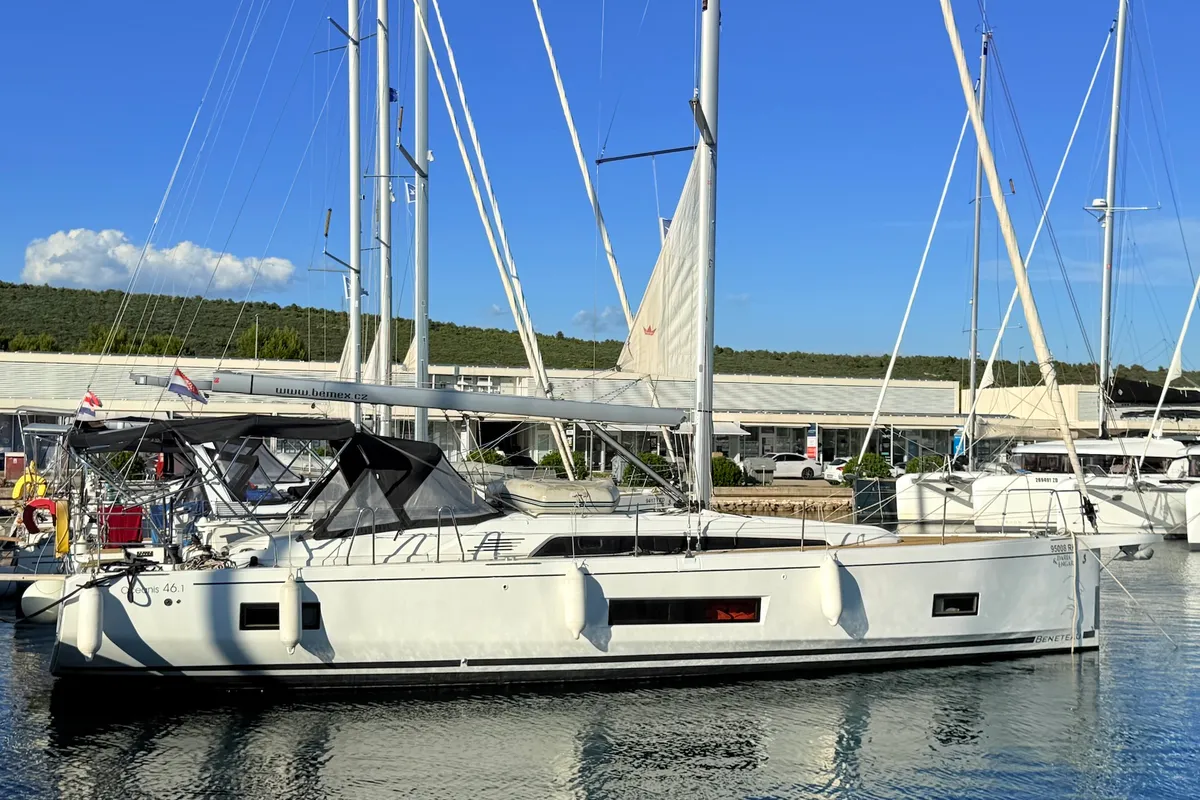 Exterior view of Daria & Engara, a Beneteau Oceanis 46.1 sailboat at Općina Sukošan, Croatia