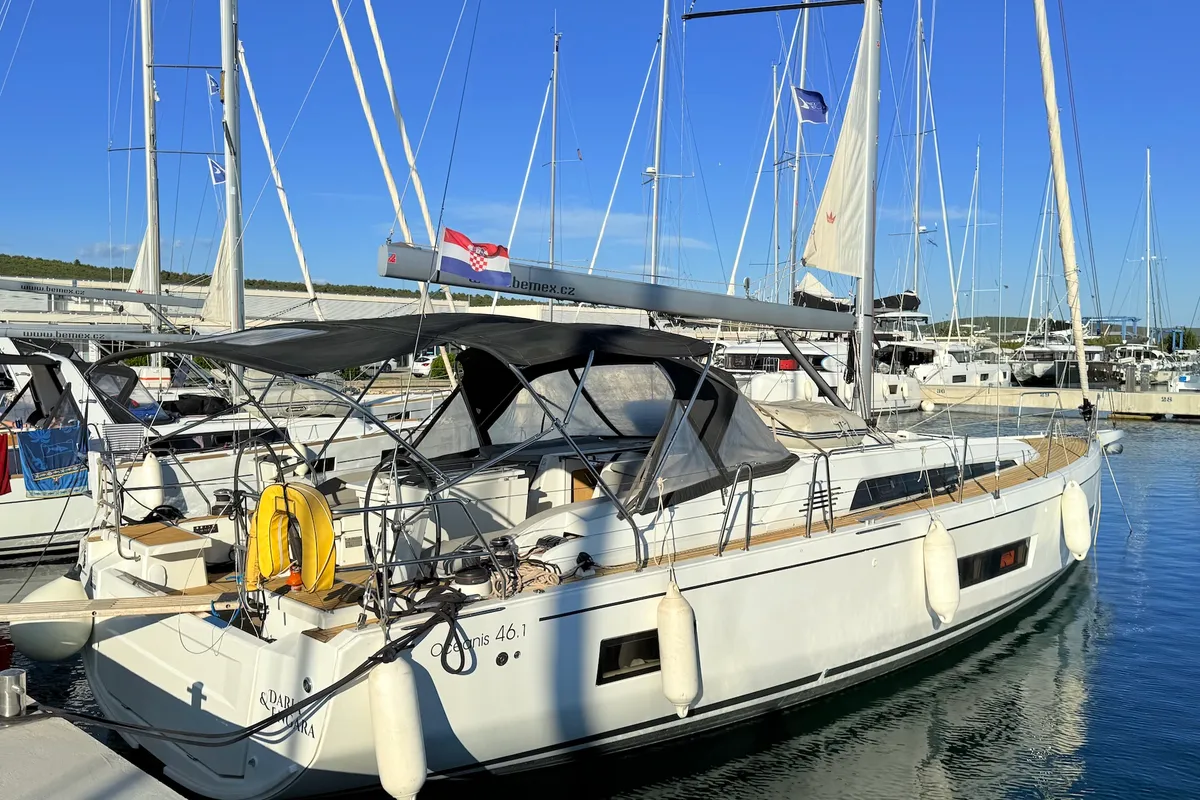 Exterior view of Daria & Engara, a Beneteau Oceanis 46.1 sailboat at Općina Sukošan, Croatia