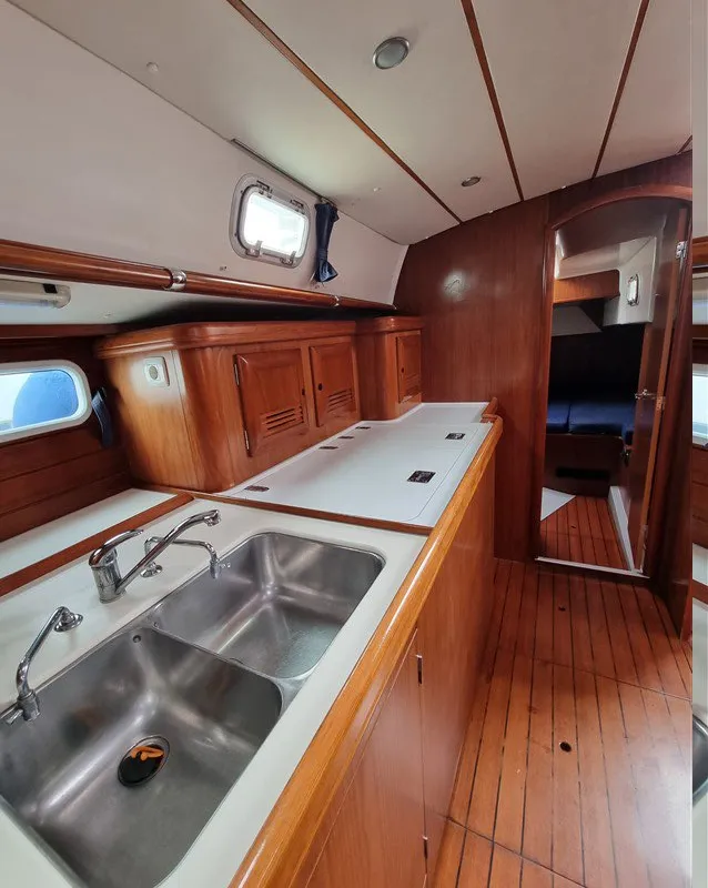 Galley of White Lady, a Beneteau 50 sailboat at Grad Pula, Croatia