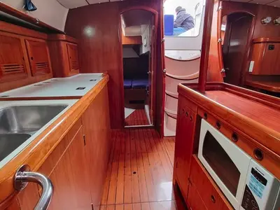 Galley of White Lady, a Beneteau 50 sailboat at Grad Pula, Croatia