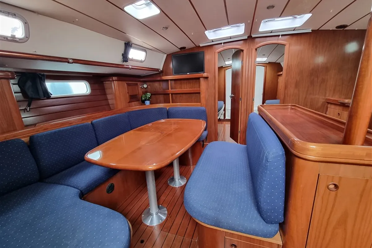 Salon of White Lady, a Beneteau 50 sailboat at Grad Pula, Croatia