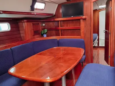 Salon of White Lady, a Beneteau 50 sailboat at Grad Pula, Croatia