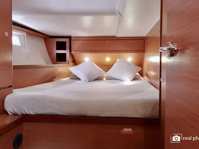 Cabin on Stella, a Dufour 520 GL sailboat at Puntone di Scarlino, Italy