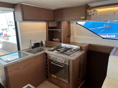 Galley of Margeo XVI, a Lagoon 50 catamaran at Athens, Greece