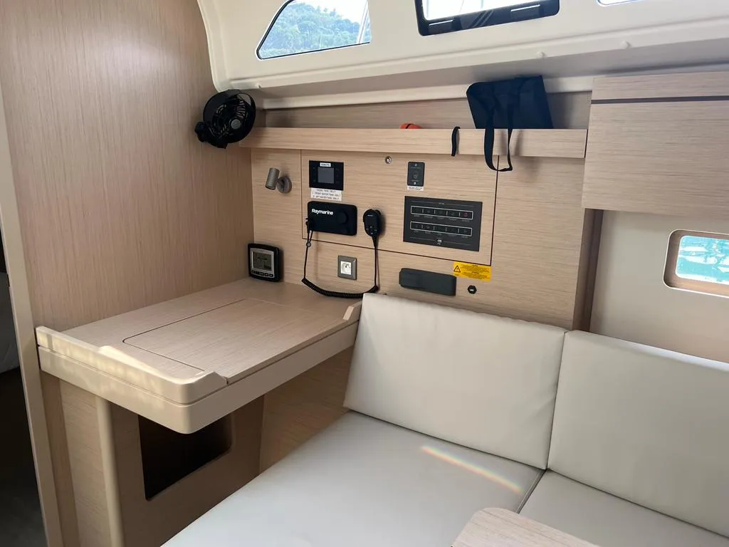 Salon of Rosalba, a Beneteau Oceanis 40.1 sailboat at Capo d'Orlando, Italy