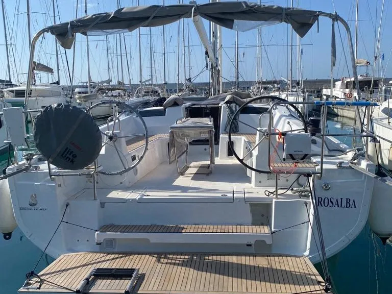 Exterior view of Rosalba, a Beneteau Oceanis 40.1 sailboat at Capo d'Orlando, Italy