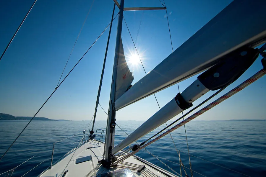 Deck of MH 63, a Bavaria Cruiser 41 sailboat at Murter, Croatia