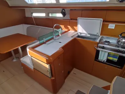 Galley of Eione, a Jeanneau Sun Odyssey 419 sailboat at Volos, Greece