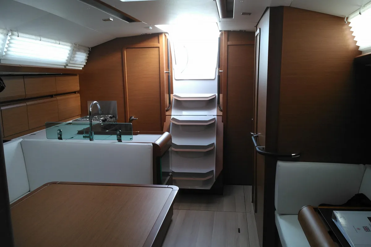Salon of Eione, a Jeanneau Sun Odyssey 419 sailboat at Volos, Greece