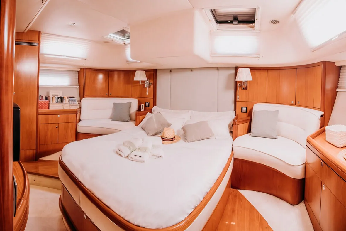 Cabin on TAISA, a Moody 64 sailboat at Corfu, Greece
