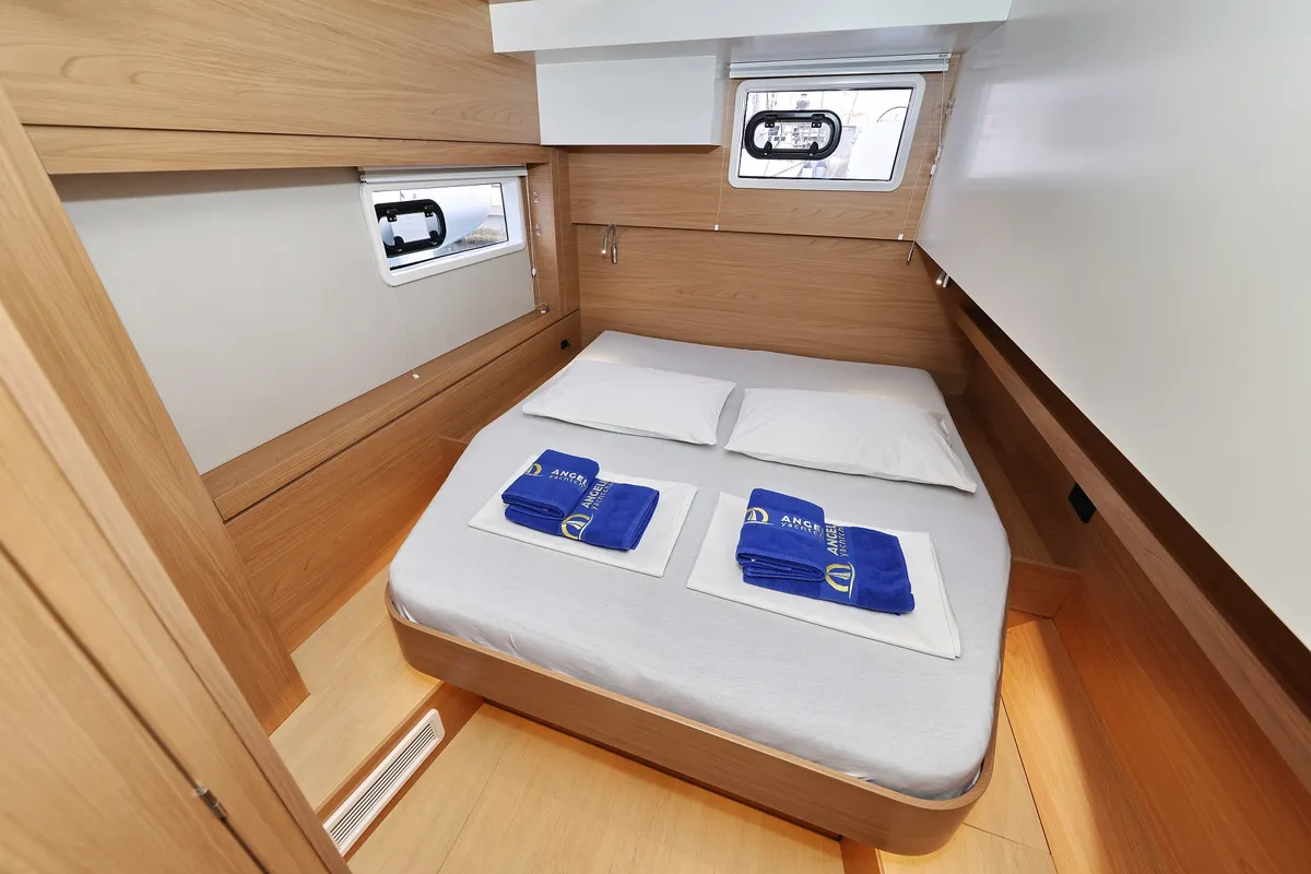 Cabin on Imagination, a Bali 4.4 catamaran at Trogir, Croatia