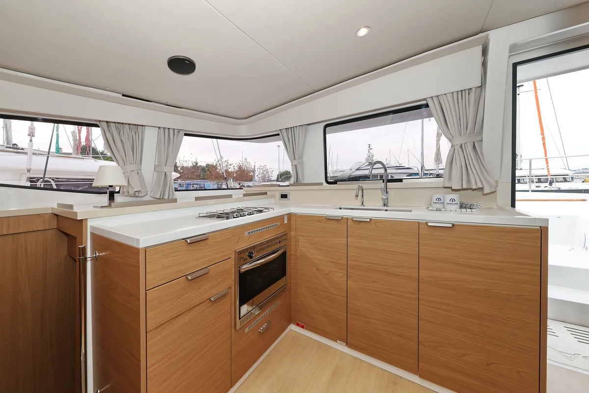 Galley of Imagination, a Bali 4.4 catamaran at Trogir, Croatia