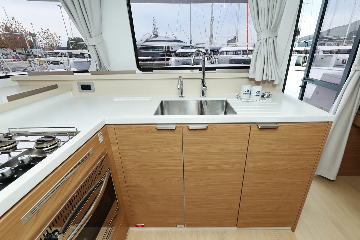 Galley of Imagination, a Bali 4.4 catamaran at Trogir, Croatia