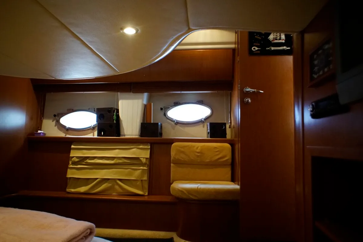 Cabin on Lady Veronika, a Gobbi 425 SC motor yacht at Punat, Croatia