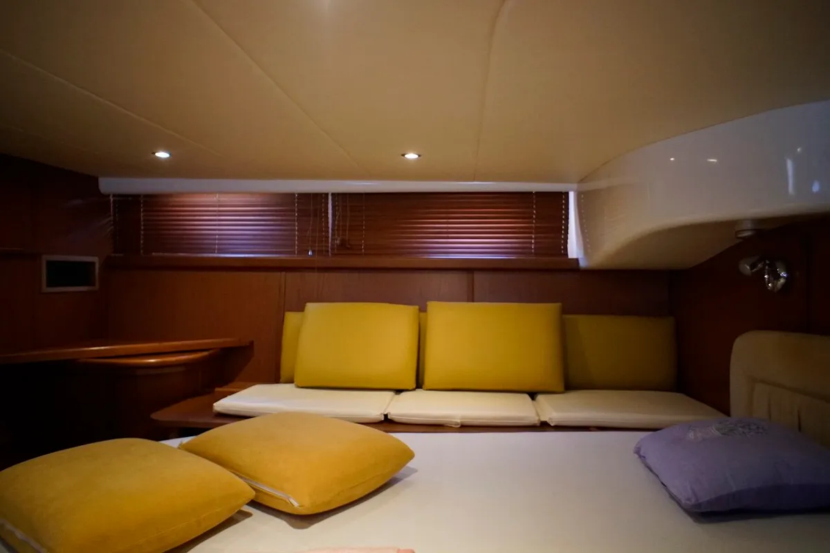 Cabin on Lady Veronika, a Gobbi 425 SC motor yacht at Punat, Croatia