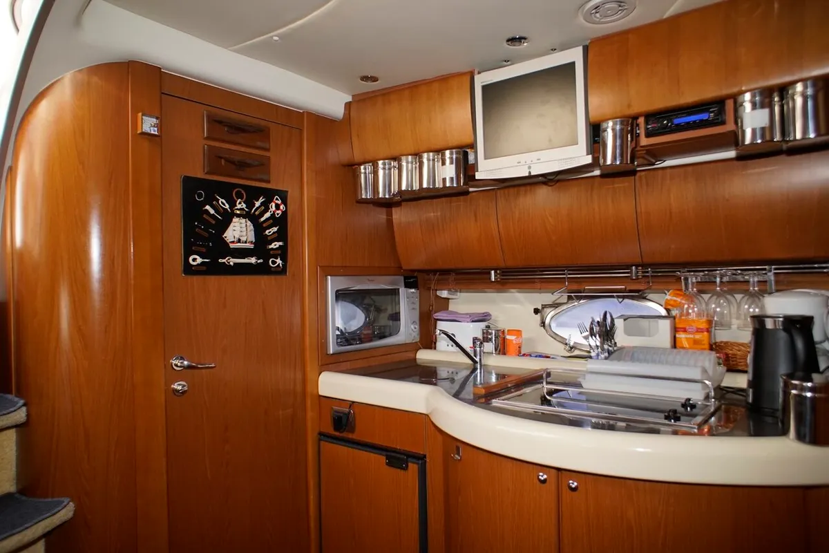 Galley of Lady Veronika, a Gobbi 425 SC motor yacht at Punat, Croatia