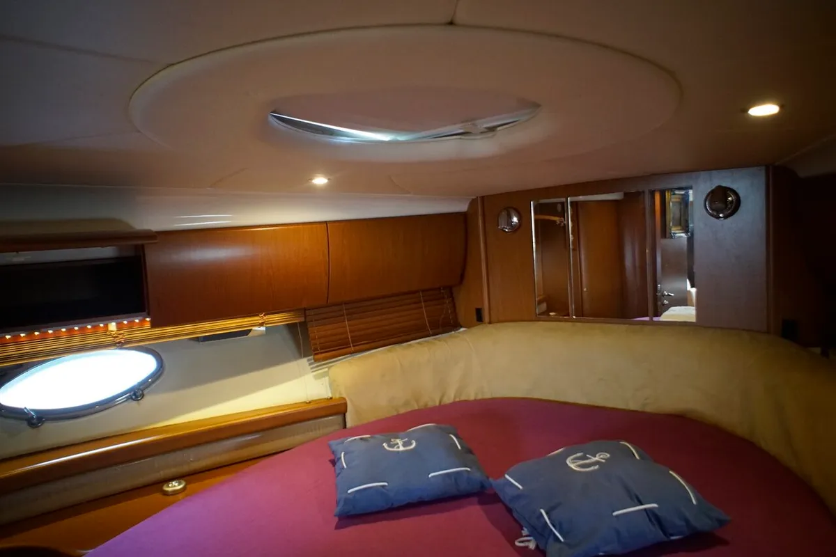Cabin on Lady Veronika, a Gobbi 425 SC motor yacht at Punat, Croatia