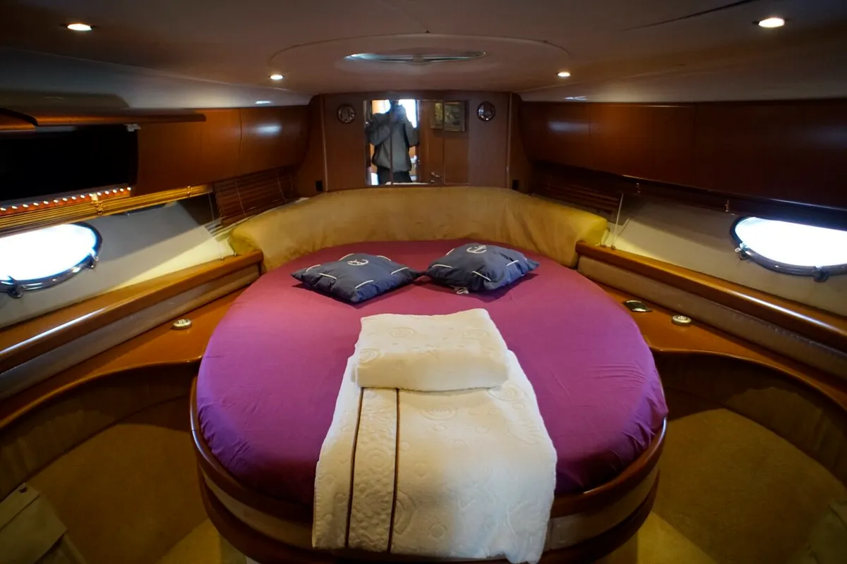 Cabin on Lady Veronika, a Gobbi 425 SC motor yacht at Punat, Croatia