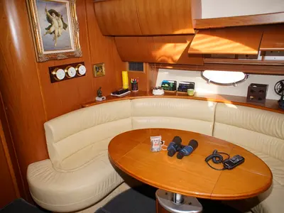 Salon of Lady Veronika, a Gobbi 425 SC motor yacht at Punat, Croatia
