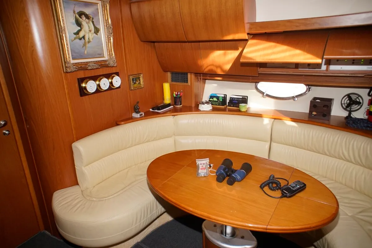 Salon of Lady Veronika, a Gobbi 425 SC motor yacht at Punat, Croatia