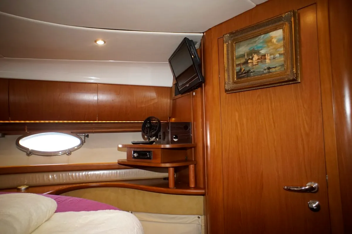 Cabin on Lady Veronika, a Gobbi 425 SC motor yacht at Punat, Croatia