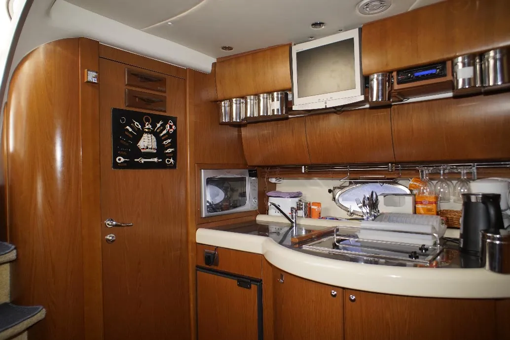 Galley of Lady Veronika, a Gobbi 425 SC motor yacht at Punat, Croatia