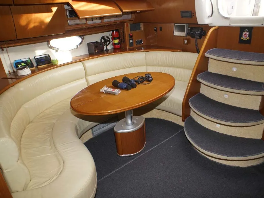Salon of Lady Veronika, a Gobbi 425 SC motor yacht at Punat, Croatia