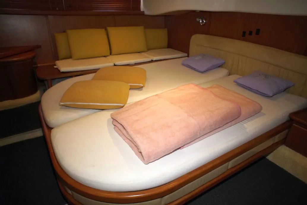 Cabin on Lady Veronika, a Gobbi 425 SC motor yacht at Punat, Croatia