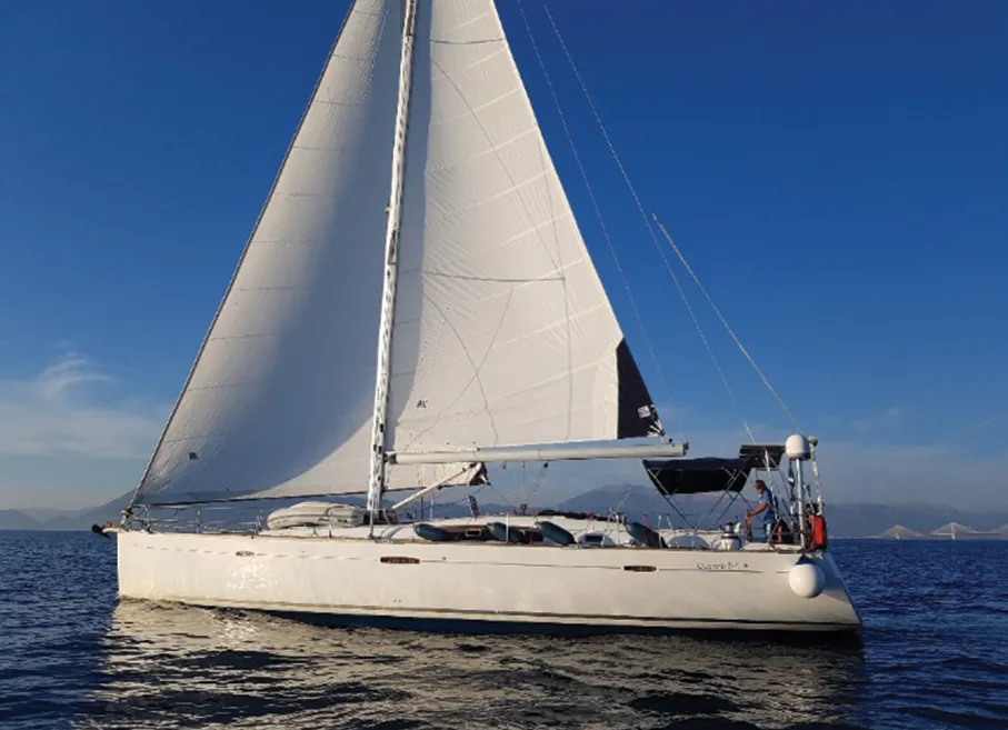 Exterior view of Alex, a Beneteau Oceanis 54 sailboat at Municipal Unit of Lefkada, Greece