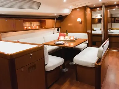 Salon of Alex, a Beneteau Oceanis 54 sailboat at Municipal Unit of Lefkada, Greece