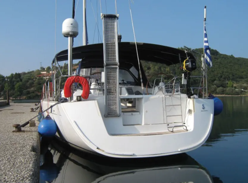 Deck of Alex, a Beneteau Oceanis 54 sailboat at Municipal Unit of Lefkada, Greece